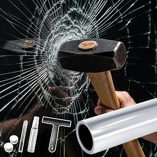 DUOFIRE Window Security Film Premium 8 Mil Tempered Glass Window Film for Enhanced Safety Adhesive Anti-Shatter for Supermarket, Display Cabinet, Home, Office Windows 35.4 x 78.7 in(Clear)