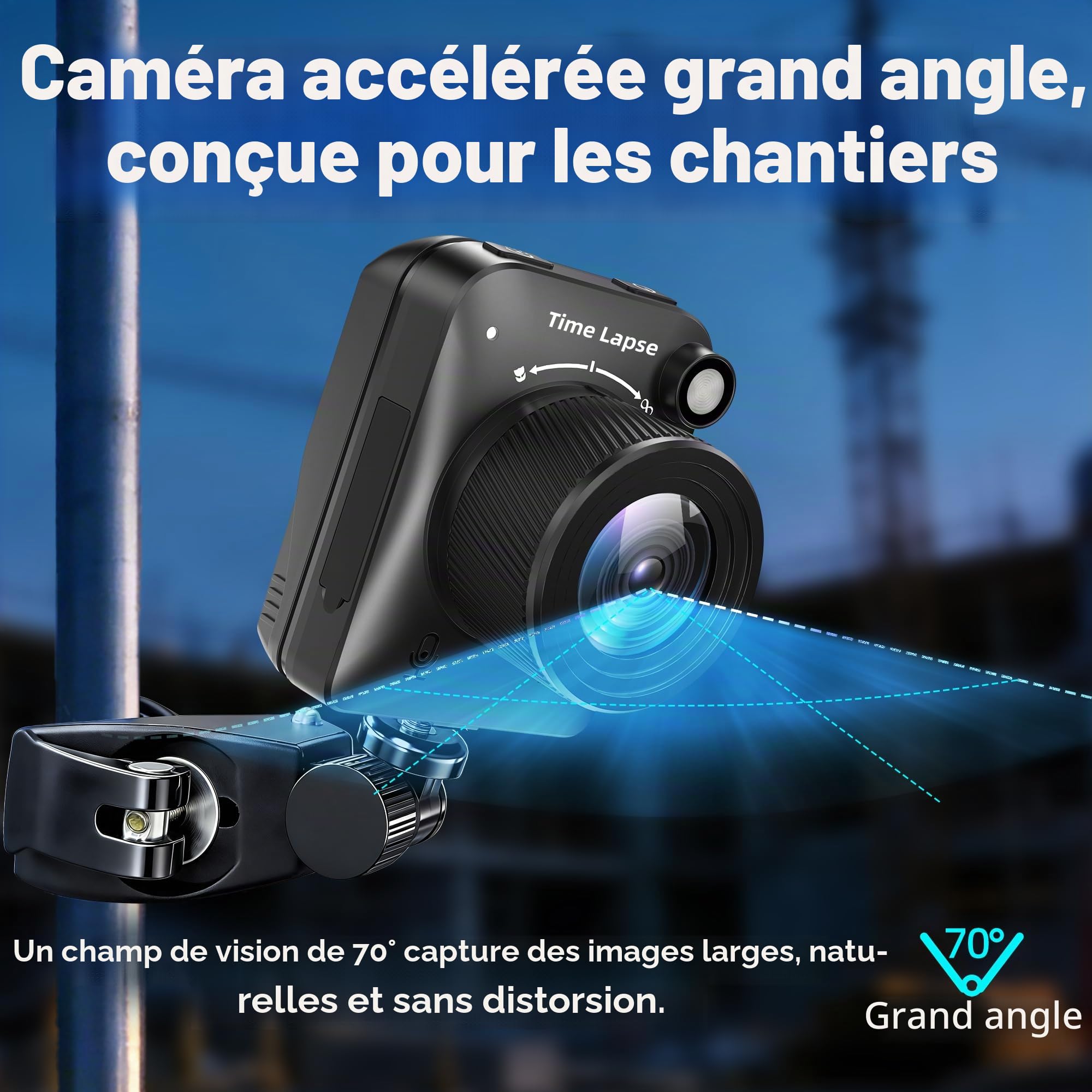 Dsoon Caméra Timelapse FHD pour la Construction, Les Plantes, la météo et la Vie, avec résolution 4K, écran LCD TFT HD 2,4", 180 Jours de Veille étanche IP66, Carte TF 64 Go Incluse