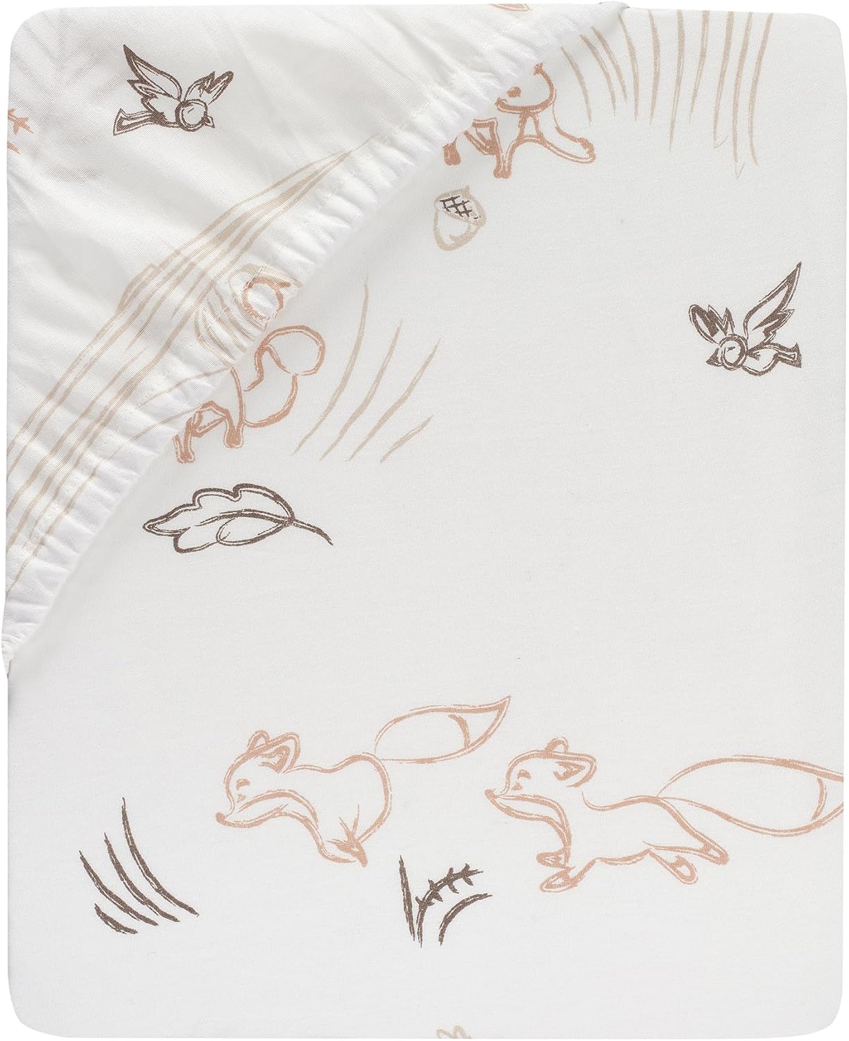 Lambs & Ivy Treetop Fox Woodland Breathable Cotton Fitted Crib/Toddler Sheet