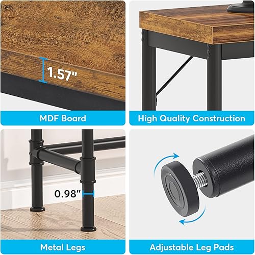 Miniatura 7 de Tribesigns Mesa de consola extra larga de 70.9 pulgadas, mesa de sofá larga estrecha detrás del sofá, mesa rústica para entrada, pasillo, mesa de
