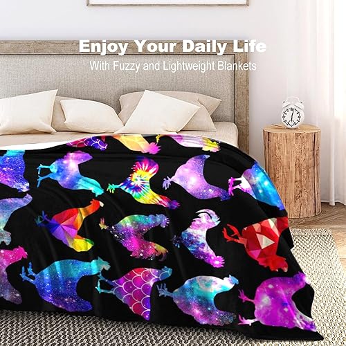 Miniatura 6 de Manta de pollo para adultos, suave y acogedora, regalo para amantes de los pollos, divertida manta de franela de gallos, regalos de Navidad para