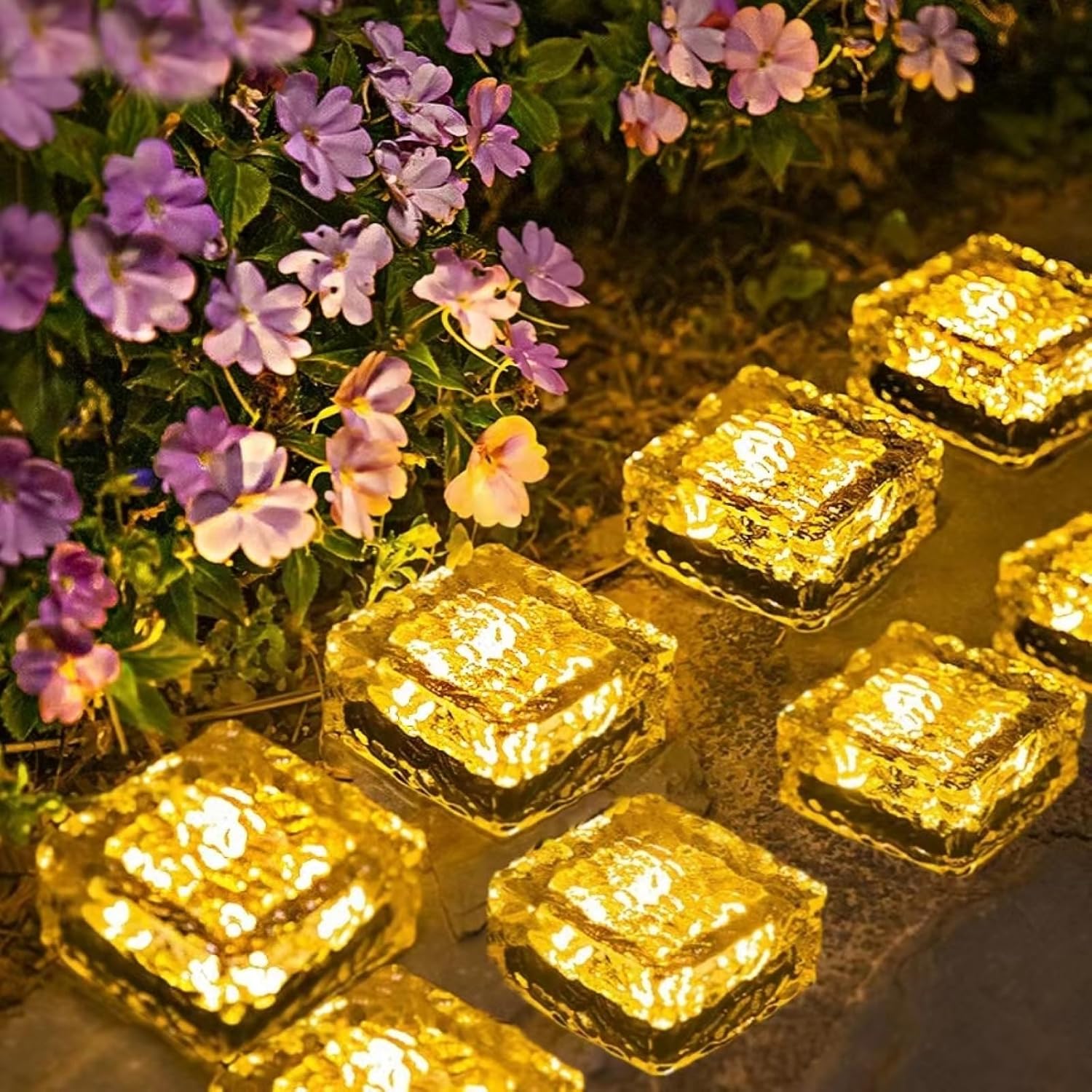 Solar Brick Lights, Ice Cube Lights Outdoor Waterproof, Landscape Led