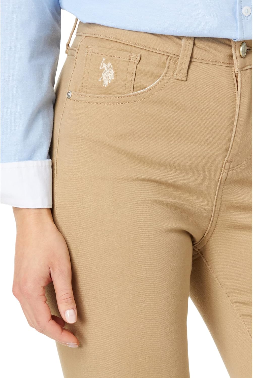 U.S. Polo Assn. USPA High-Rise Super Skinny Jeans in Khaki Khaki 9 29 - Image 3