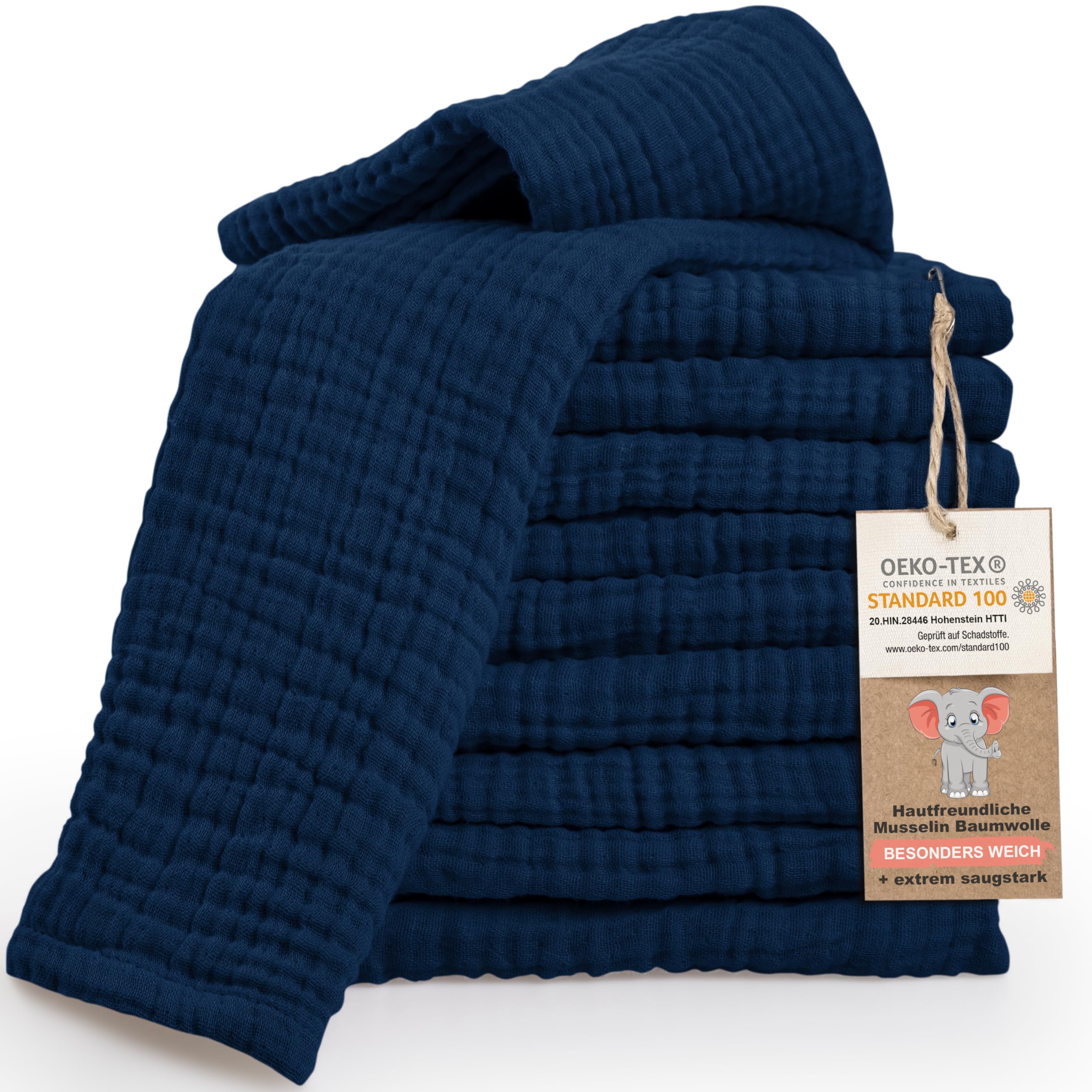 Pannolini Di Mussola Per Neonati - 10 Pezzi, 100% Cotone, OEKO-TEX, 30x50 Cm, Lavabili E Super Assorbenti