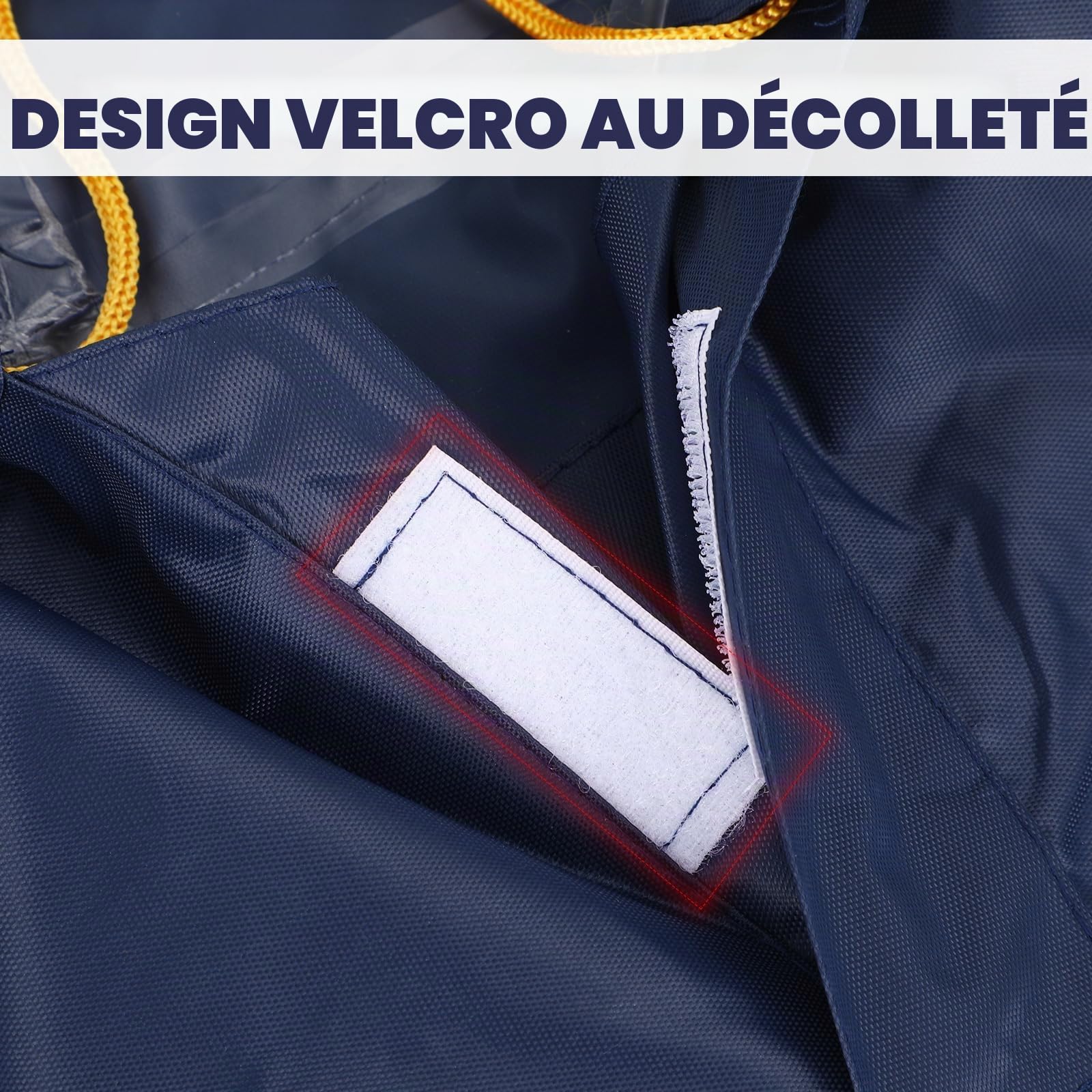 Homme Femme de vélo Cape de Pluie Poncho à Capuche Coupe-Vent imperméable pour Fauteuil électrique Coque extérieur Tapis de Tente de Camping avec Capuchon Transparent (Bleu Marine)