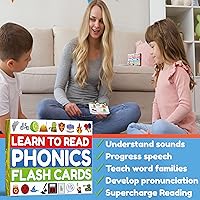 Vista 5 de THE BAMBINO TREE Phonics Flash Cards - Learn to Read in 20 Phonic Stages - Education for Kids Ages 4-8 Kindergarten 1st 2nd Grade