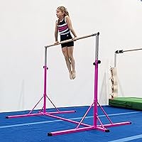 Vista 6 de Gymnastics Bar, 5'10” Base length 45" to 71" Adjustable Horizontal Bar for Serious Training, 500 LBS Capacity, Professional Home Gym Equipment with