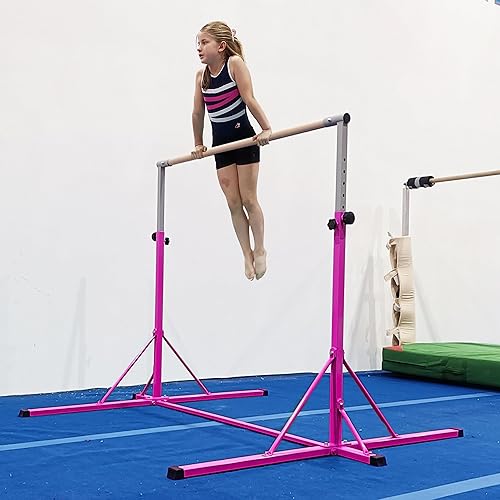 Miniatura 6 de Gymnastics Bar, 5'10 Base length 45" to 71" Adjustable Horizontal Bar for Serious Training, 500 LBS Capacity, Professional Home Gym Equipment with