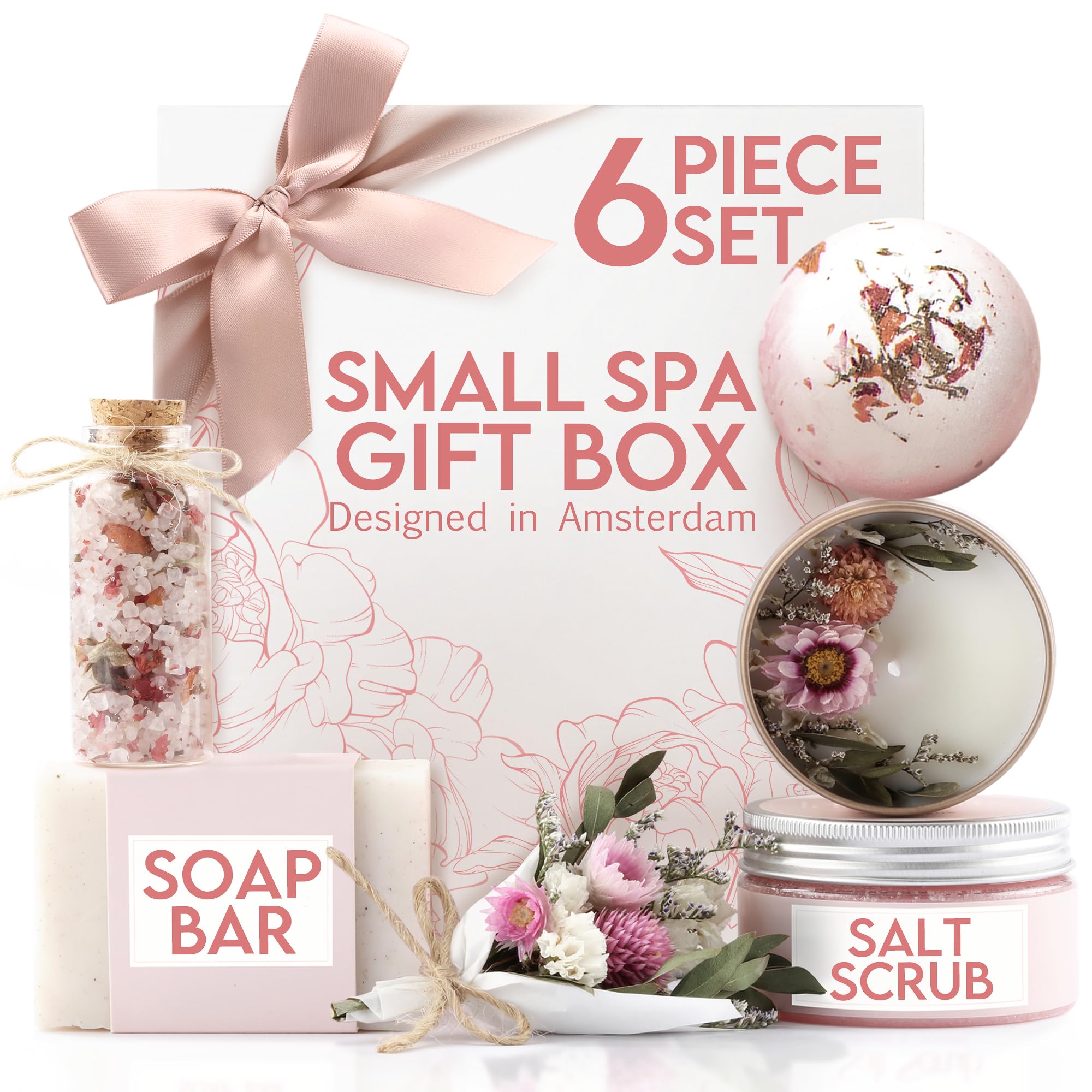LaurGifts Geburtstagsgeschenk für Frauen, Geschenkset-Box – von holländischen Blumenfeldern inspiriertes Kerzengeschenk für ihre Kollegin, Weihnachtsgeschenkidee