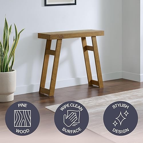 Miniatura 3 de Alaterre Furniture Lawas - Mesa consola de madera maciza Mesa de entrada pequeña moderna de 36 pulgadas Muebles de sala de estar de fácil montaje