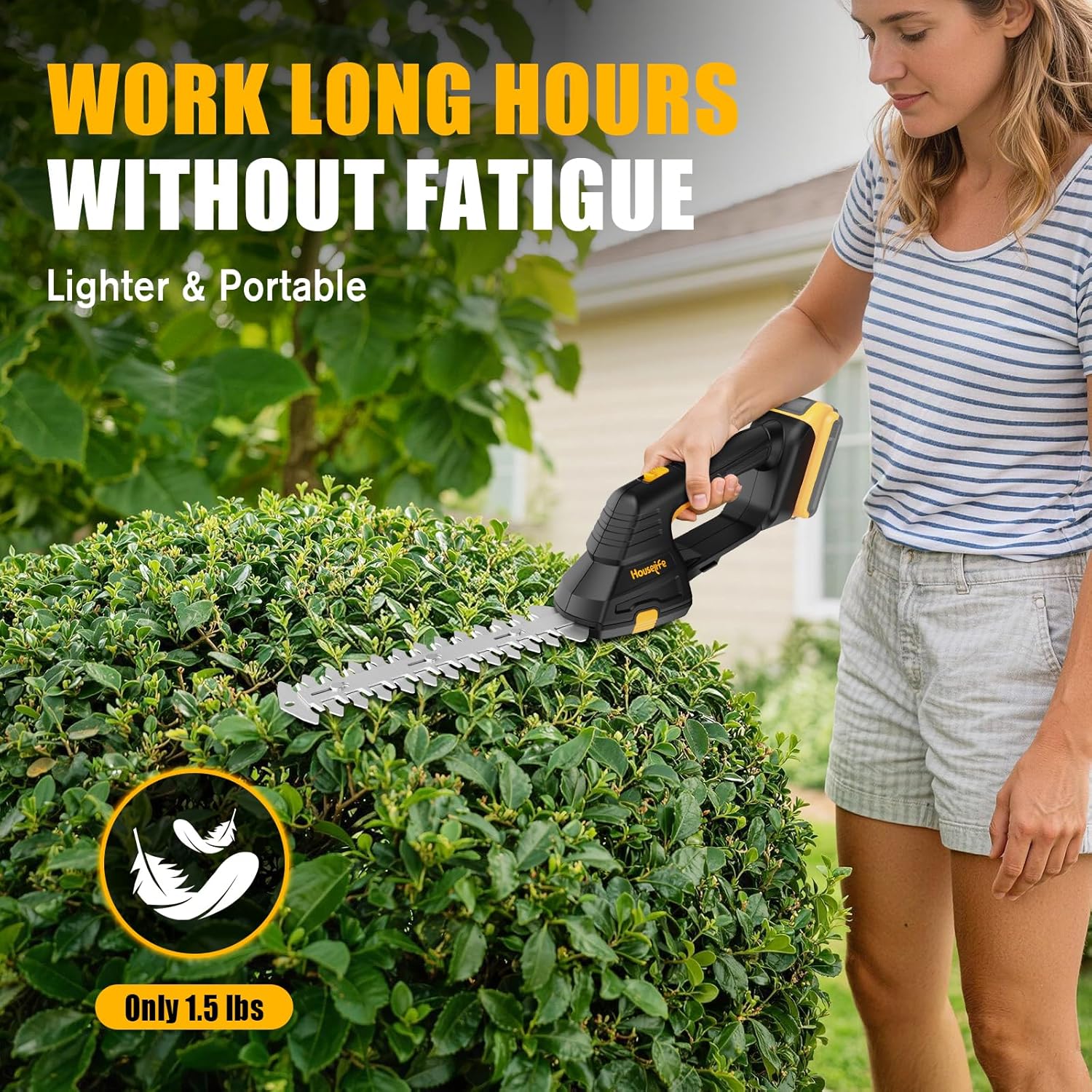 Cordless Hedge Trimmer Compatible with Dewalt MAX 20V Battery, 2 in 1 Handheld Electric Grass Trimmer/Bush Trimmer/Grass Shears for Yard, Garden, and Lawn Care, Powerful & Lightweight(Tool Only)