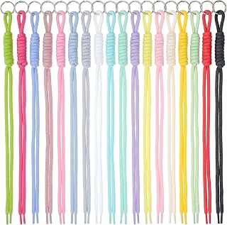 Jeffdad 18Pcs Paracord Keychain Rope Bag Charms Colorful Paracord Keychains | Woven Rope Keychain with Colorful Paracords Handcrafted Keychains for Backpack Handbag Wallet 18 Colors