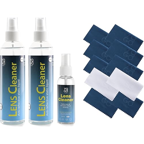 Lens Cleaner Spray 3 Eyeglass Cleaner, with 10 Microfiber Cloths Kit Ammonia and Streak Free Safe for Eyewear and Electronics