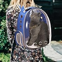 Vista 6 de Mochila transportadora para gatos, transportador de mascotas con diseño ventilado para transportar cachorros y gatos, mochila transportadora