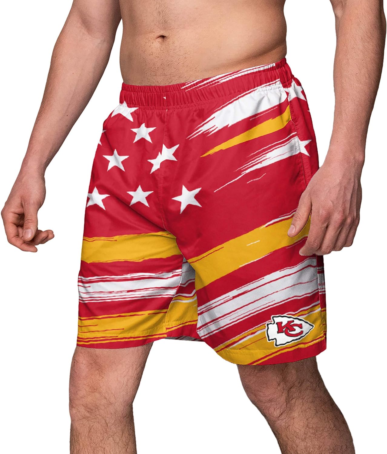 FOCO Men's NFL Team Logo Bathing Suit Swim Trunks