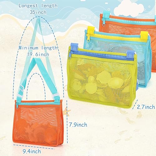 Miniatura 3 de Tagitary Bolsa de playa de malla para juguetes de playa, bolsa de recolección de conchas para niños, bolsa de juguete de arena para sostener