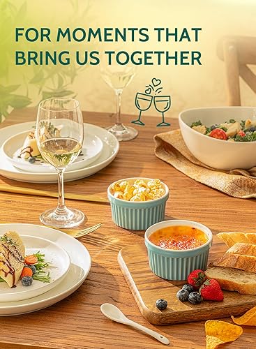 Miniatura 4 de Sweese - Platos de porcelana para souffle, de 8 onzas (226 gramos), para souffle, creme Brulee y helado, juego de 6