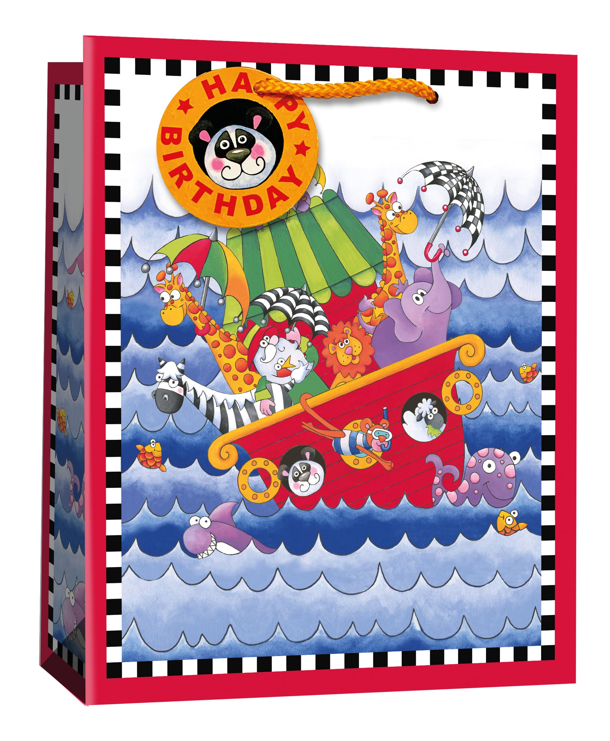 AbbeyShake gift bags large size multidesign - Pack of 6 (Happy Birthday Animal)