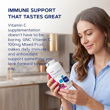 GNC Vitamin C 100mg, Provides Immune Support, Mixed Fruit, 360 Servings | Protective Antioxidant With Citrus Bioflavonoids Supports Immune Health, Bones, Teeth, Blood Vessels, and Collagen