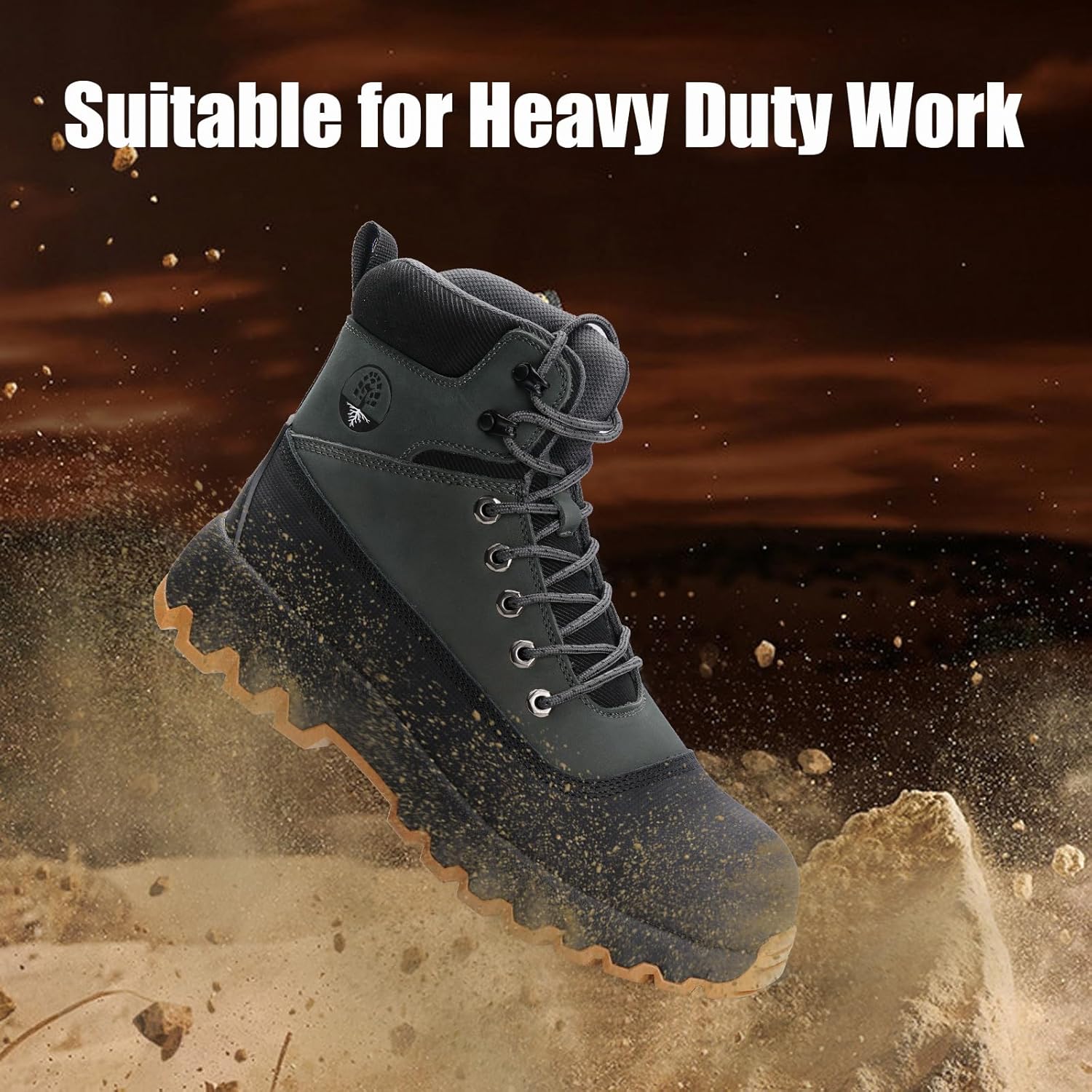 Mens work boots Composite Toe Boots for Men Genuine Leather Rubber Sole No Slip Waterproof Shoes Industrial & Construction Safety boots - Image 5