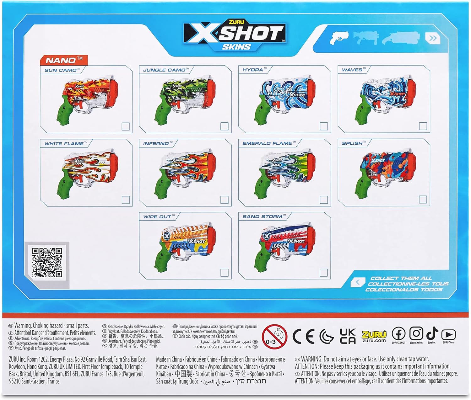 Zuru - XSHOT - Fast Fill - Nano - Skins - Water Blaster - Water Gun - Outdoor Play - Fast Fill - Shoots up to 9m - 11853