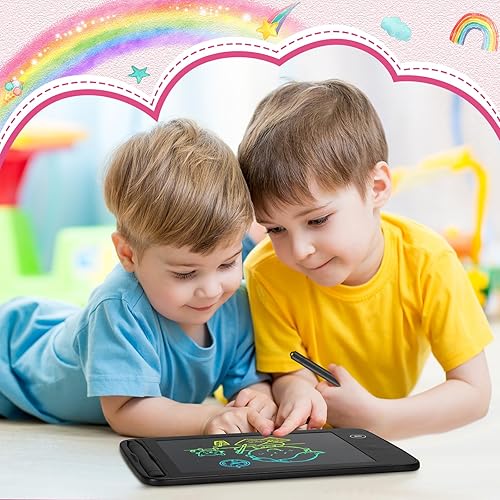 Miniatura 4 de Zhehao 8 tabletas de escritura LCD de 6.5 pulgadas, tablero de dibujo colorido educativo para niños de 3 a 6 años, regalos de oficina (negro)