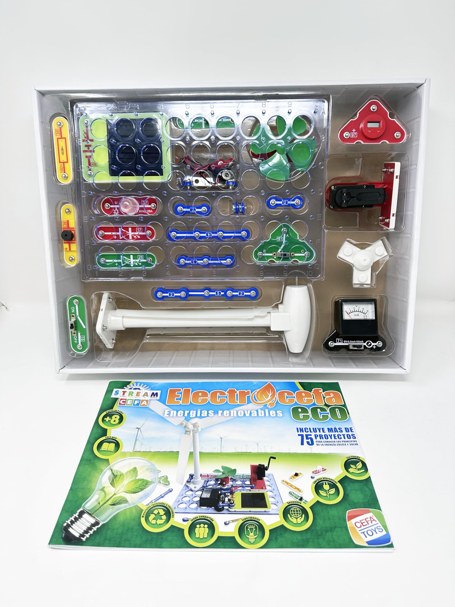 Cefa Toys-Electrocefa Eco, Energias Renovables, 75 proyectos, sostenible. Apto para niños a Partir de 8 años.