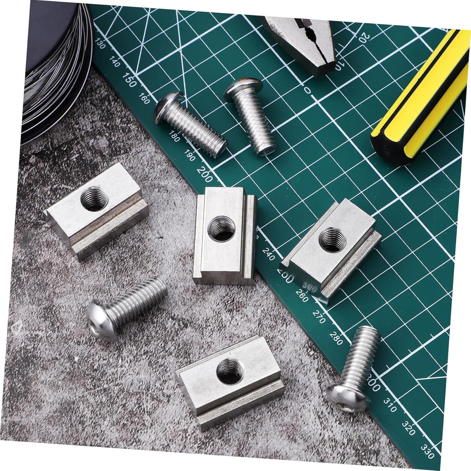 Cabilock 4pcs Stainless Steel T Slot Nuts 3/8-16 Thread for Truck Bed Rail Fasteners Sliding for Woodworking Metal Accessories for Pickup Trucks