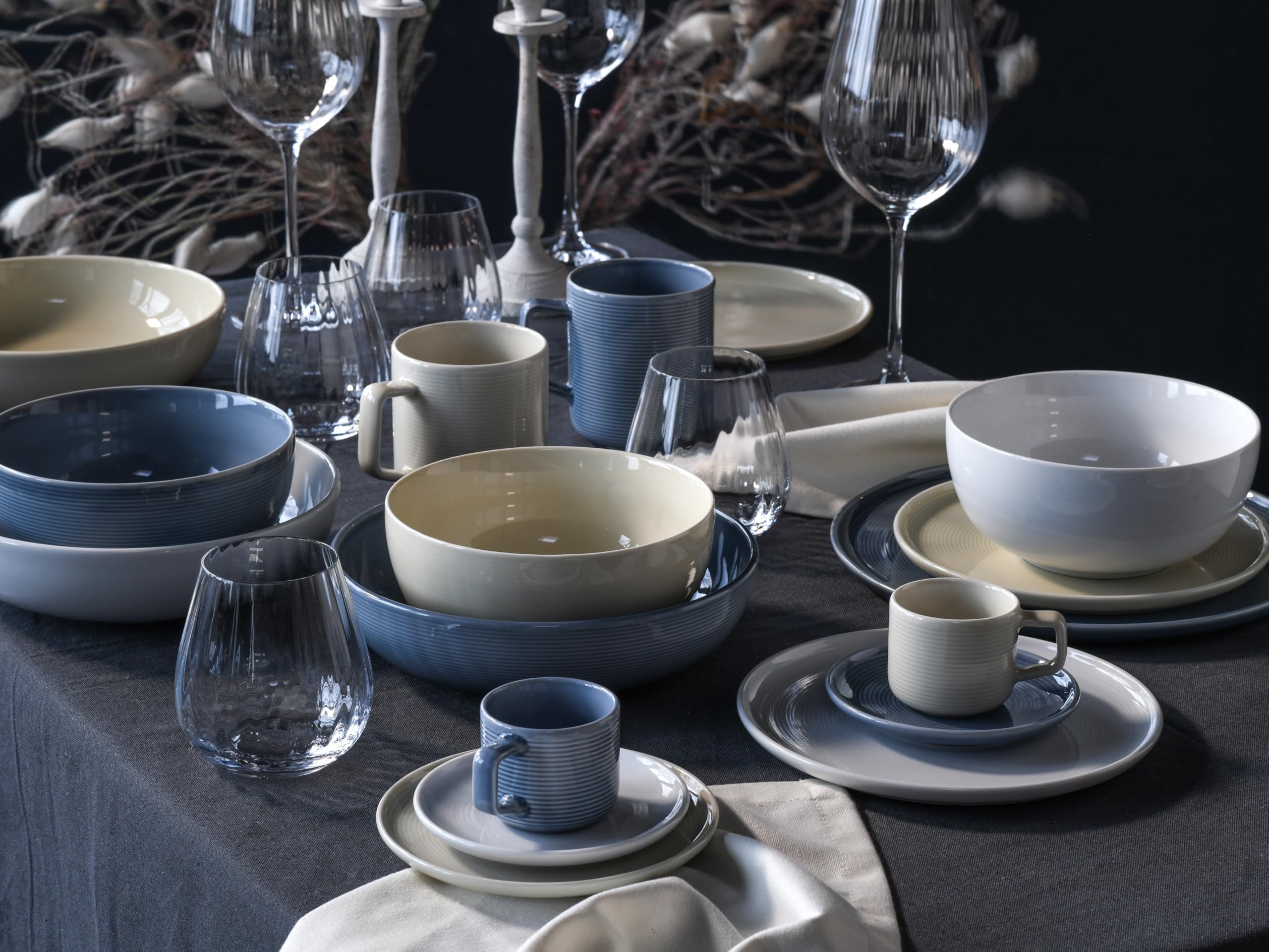 CreaTable, 25076, seria Session Urban, 12-częściowy zestaw naczyń dla 6 osób, serwis stołowy z porcelany, nadaje się do mycia w zmywarce i używania w kuchence mikrofalowej, Made in Europe