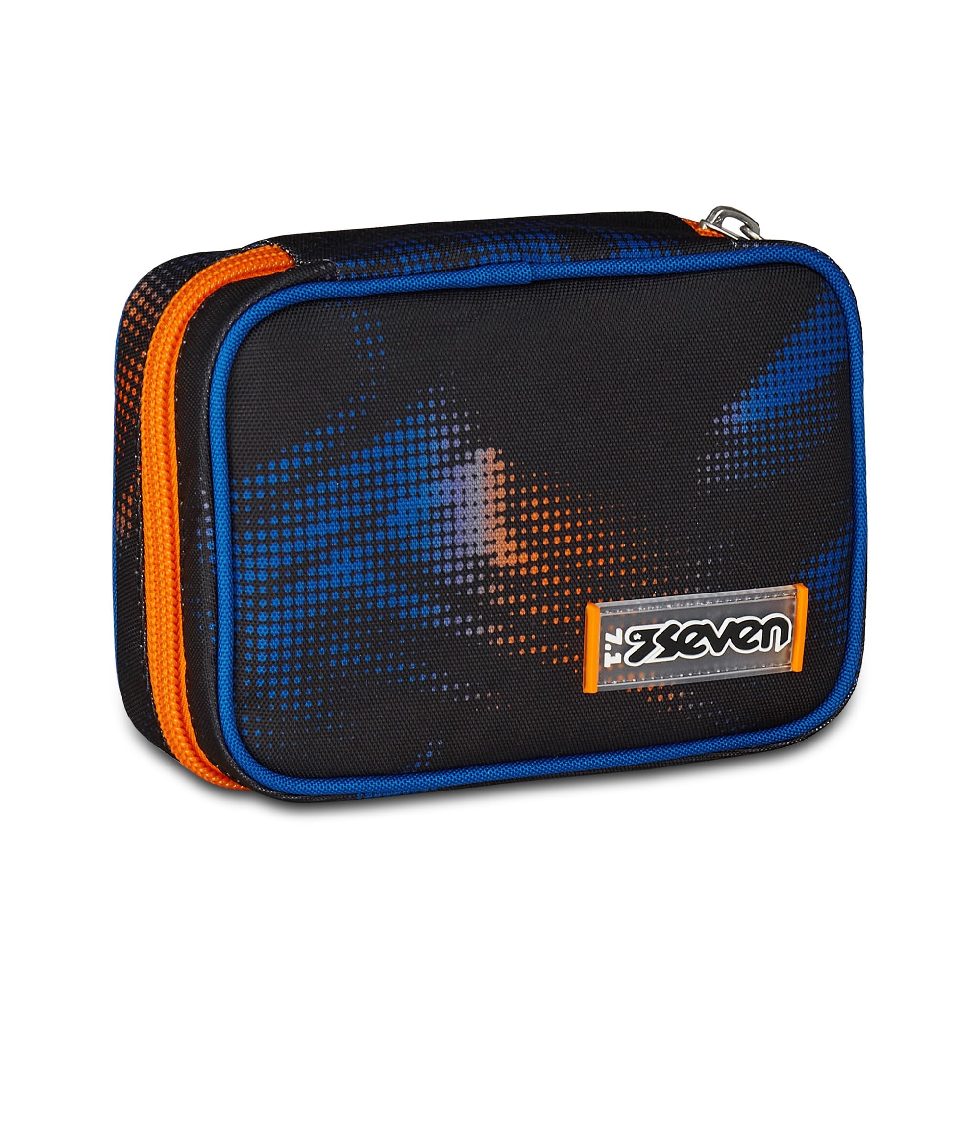 Seven Astuccio Scuola Speed Pad, Nero, Portapenne Mono Scomparto con Plance Amovibili, Completo Di Penne, Matite, Colori, Accessori Zaino, Scuola Elementare, Bambino