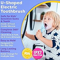 Vista 5 de Cepillos de dientes para niños en forma de U, cepillo de dientes automático para niños, cepillo de dientes en forma de U, cepillo de dientes