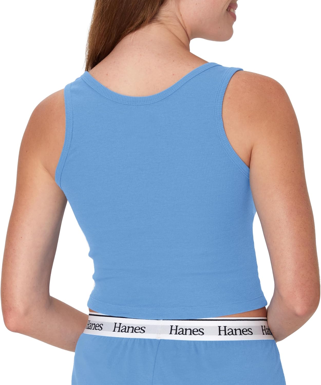 Hanes Women's Originals Comfywear Rib Crop Cotton Tank Top (2-Pack) - Image 4