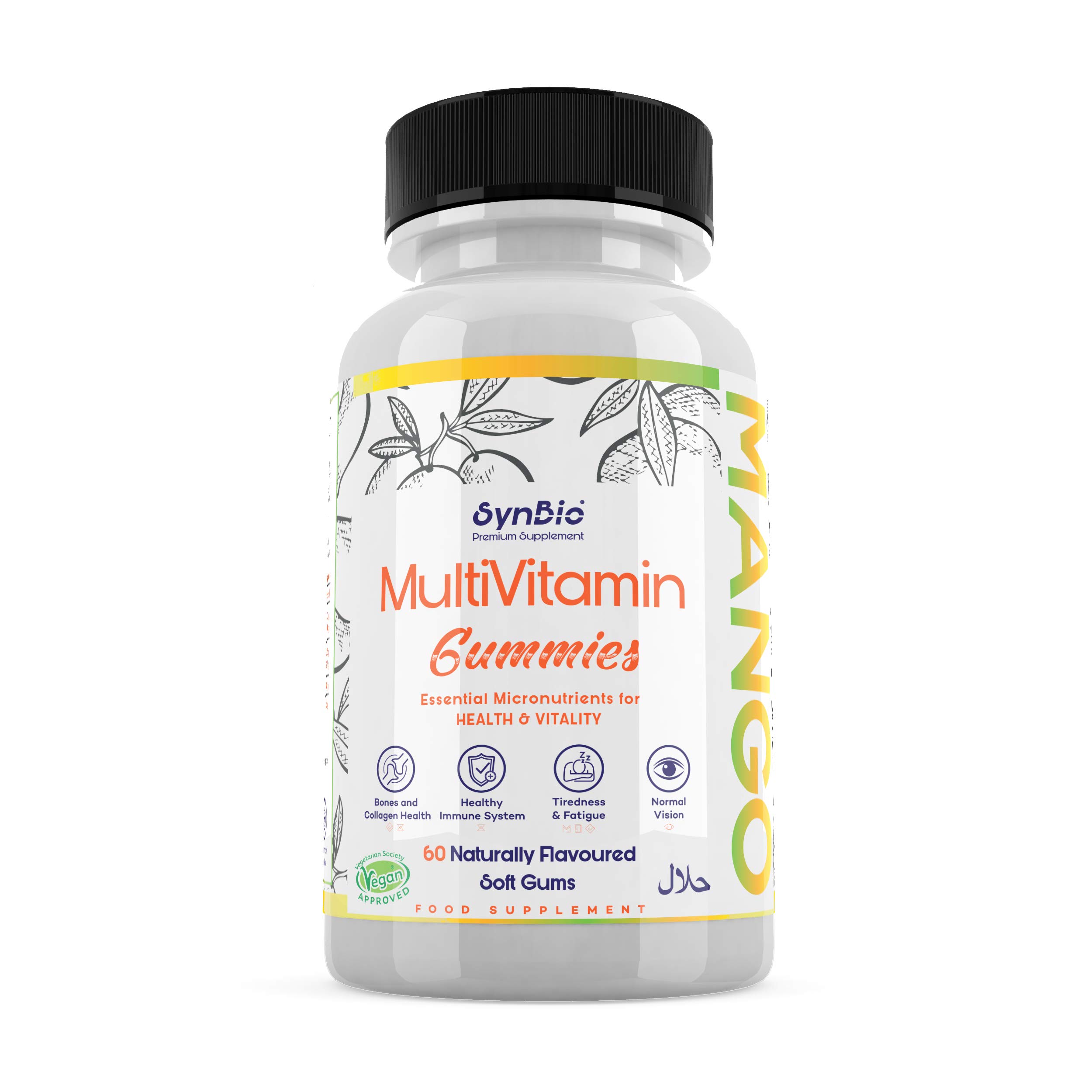 Buy SynBio Gummies Multivitamin Gummies [60 Naturally Mango Flavoured Soft Gums] VEGAN