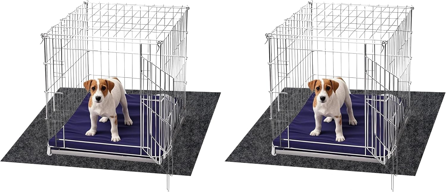 Dog Crate Mat, 24x35 Inch Non-Slip Waterproof Dog Playpen Mat, Washable Kennel Mat, Absorbent Under Pet Cage Mat for Kennel Training, Floor Protector