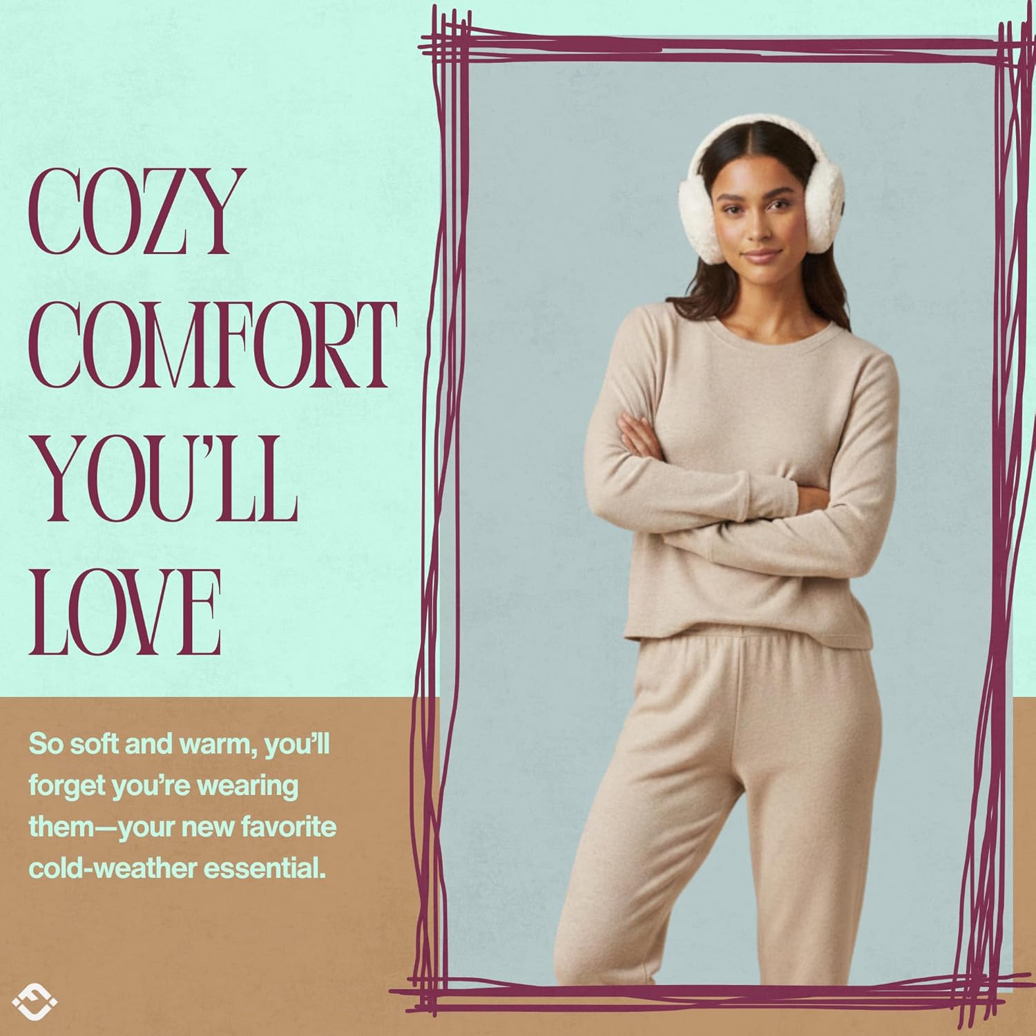 Funky Junque Women’s Winter Earmuffs - Cable Knit & Sequin - Image 6