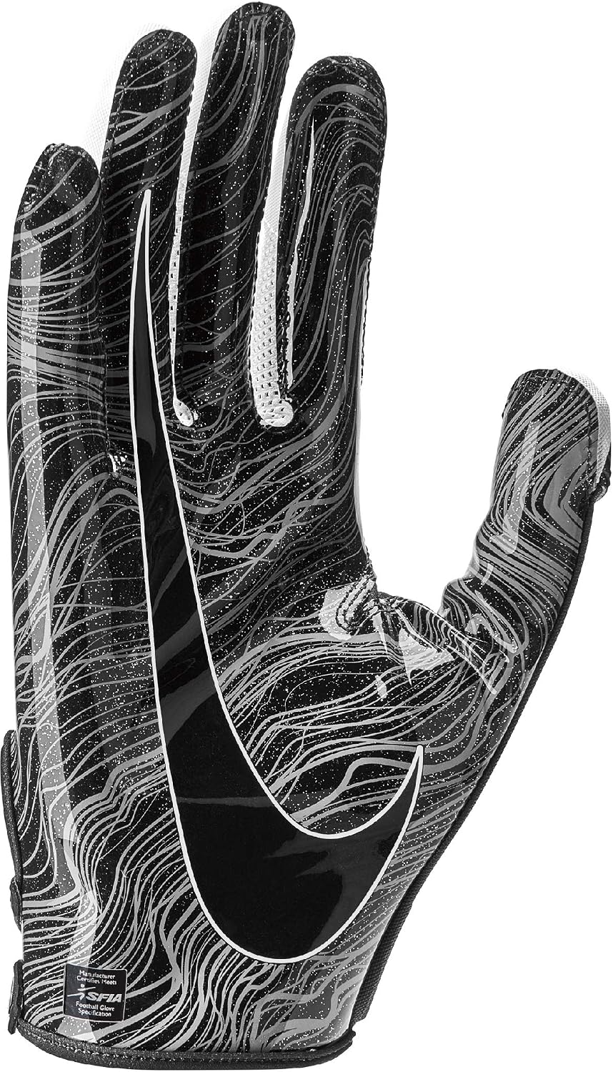 Men's Nike Vapor Jet 5.0 Football Gloves Black/Chrome Size Medium