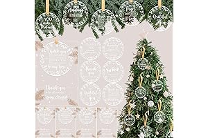 Barydat 50 Thankful Gifts for Employees -- Acrylic Hanging Ornaments for Christmas Tree Decoration
