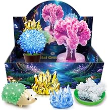UNGLINGA Crystal Growing Kit for Kids, Grow 6 Vibrant Crystals Making Kit | Chemistry Experiments, Science, S.T.E.M Toys, Gifts Idea for Boys Girls, Crystal-Growing Tree, Hedgehog Crystal