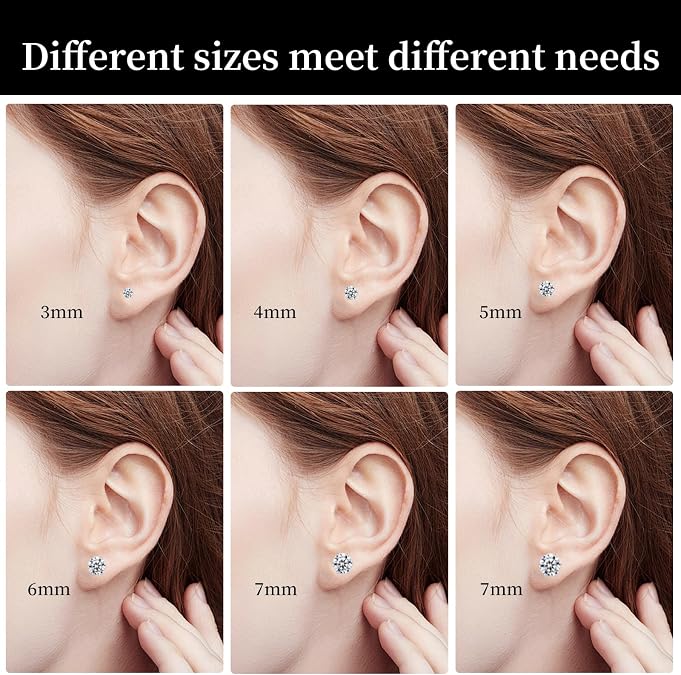 Hypoallergenic earrings Stud Earrings, Cubic Zirconia Stud Earring Set