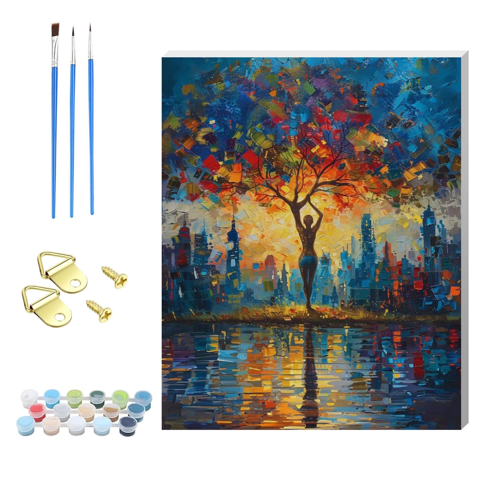 Zhosoho Art Wooden Framed Paint By Numbers Kits For Adults,Diy Painting Kit On Canvas, Color By Numbers Acrylic,Adult Paint By Number For Wall Decor And Gifts (Art)