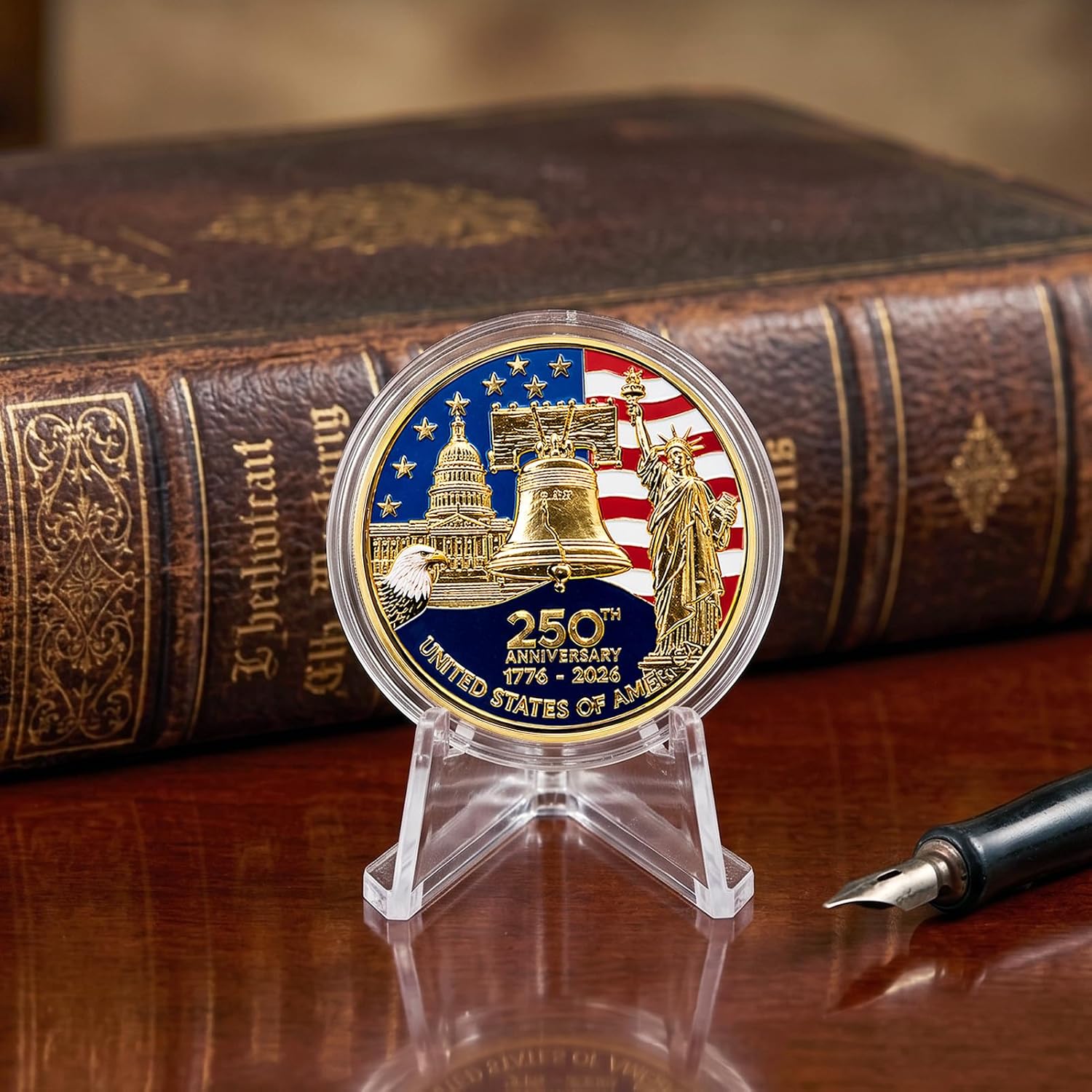24Pcs 250th Anniversary Commemorative Coins, 2026 Eagle Anniversary Coin for Collectors Adults