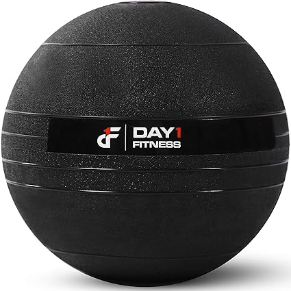 Weighted Slam Ball by Day 1 Fitness - 9, 10-50 Pounds - No Bounce Medicine Ball - Gym Equipment Accessories for High Intensity Exercise, Functional Strength Training, Cardio, Crossfit