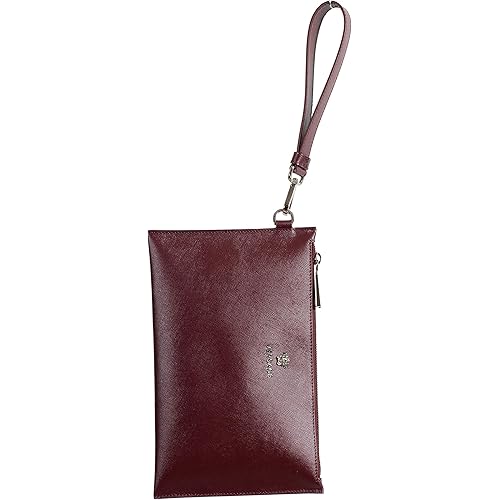 Versace 100% Leather Burgundy Women's Wristlet Clutch