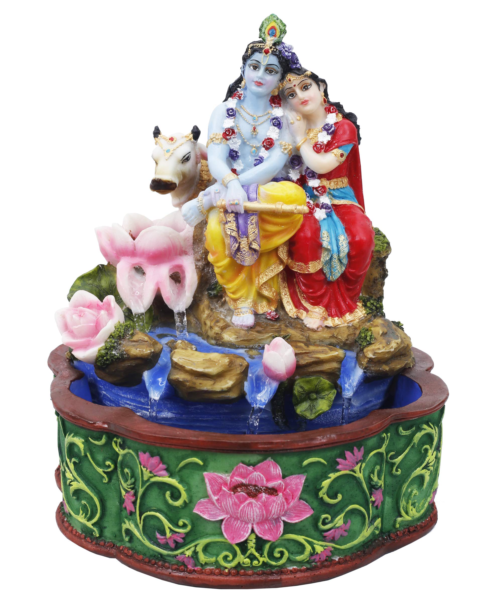 Buy Sri Krishna CultureSitting Radha and Krishna and Cow Fountain with