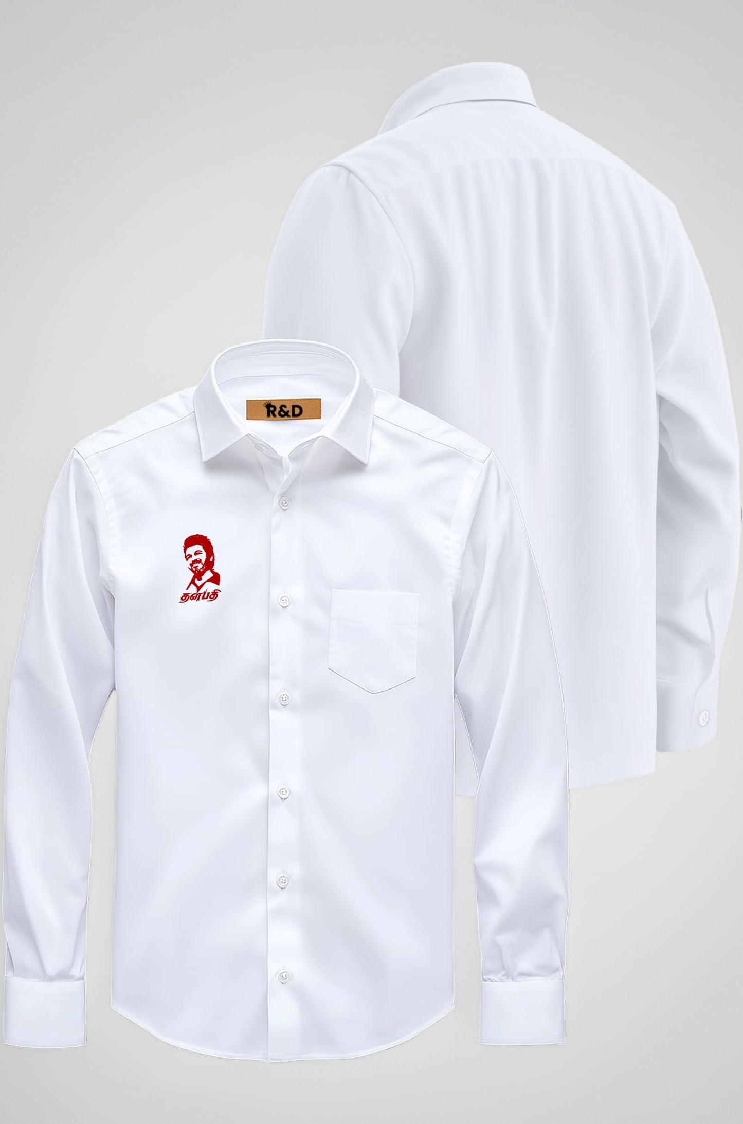 Men’s Stylish Premium White Cotton Shirt with Back Print Men Branded White Shirts for Man Regular Fit Trending Shirt for Men Formal Casual Wear