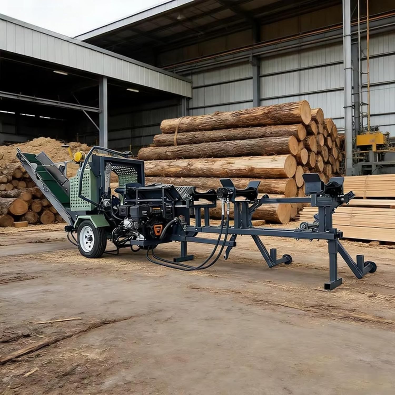 Adjustable 5–30 Ton Hydraulic Log Splitter, Heavy Duty Firewood Splitting Machine with Safety Controls for Farm, Ranch & Home Use