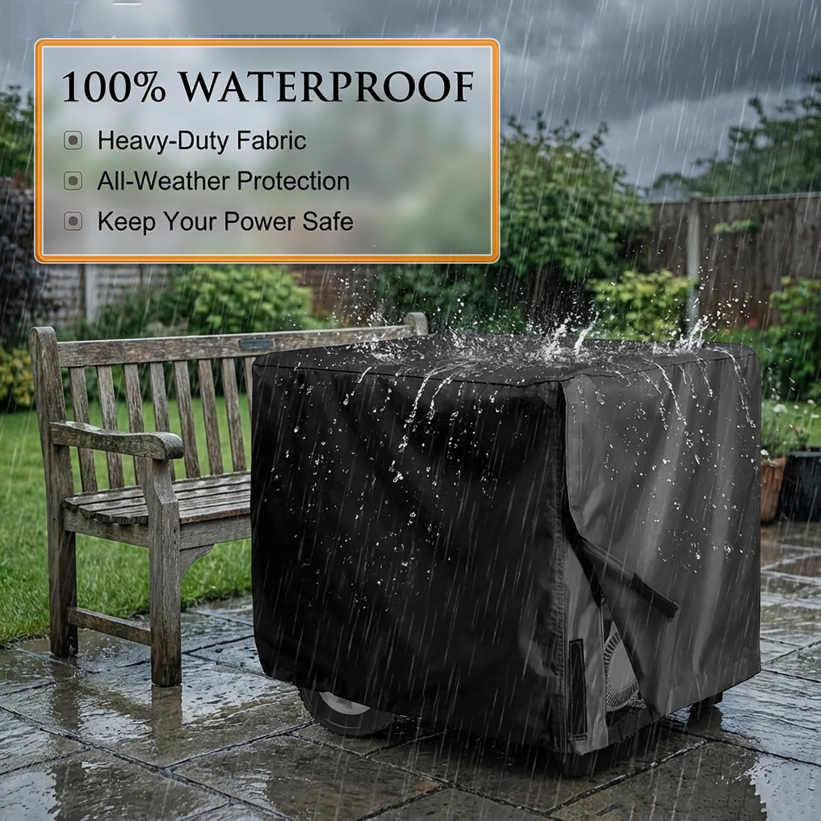 Generator Abdeckung Wasserdicht für Einhell TC-PG 35/E5 2021-2026, Schutzhaube für Stromerzeuger Oxford Gewebe Reißfest, Outdoor Schutzhülle für Portable Generatoren,B Grey