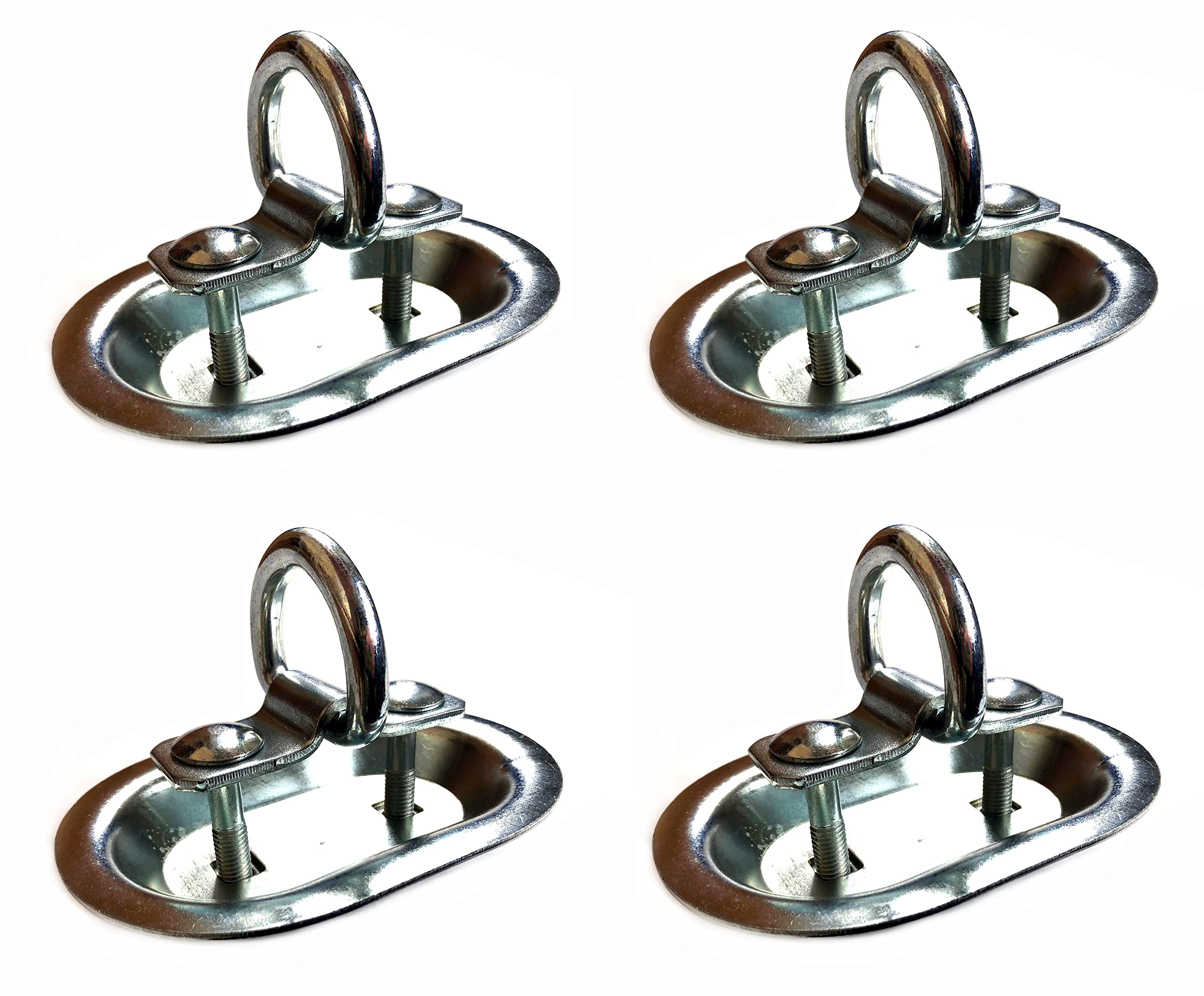 4X Zurrmulde Zurröse 2200 kg Zurrbügel oval 150x103 mm mit D-Ring Zurrring Schraube