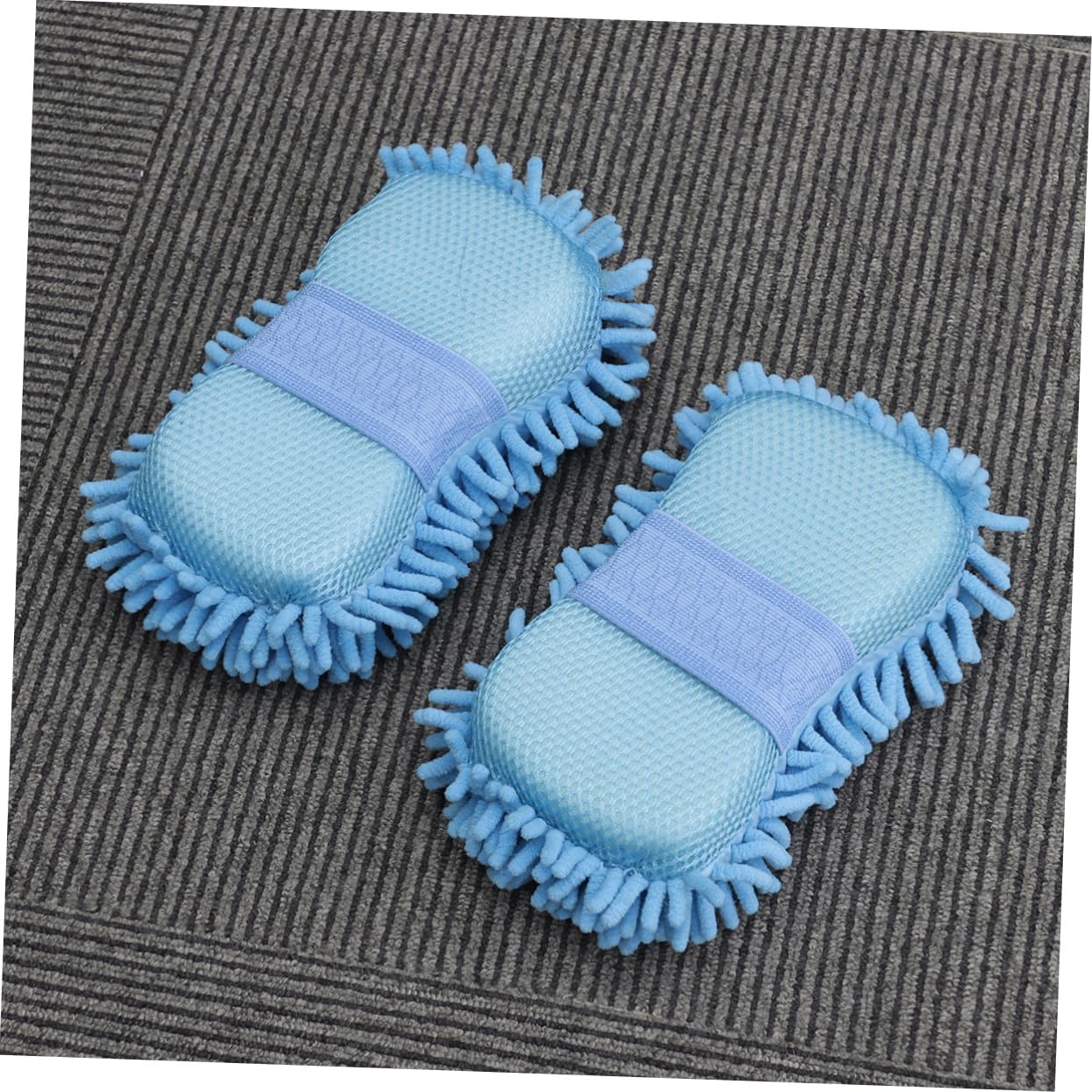 ULTECHNOVO 6piezas Guantes De Lavado De Microfibra Chenille para Coche y Moto Esponja De Limpieza Ultra Fina Azul