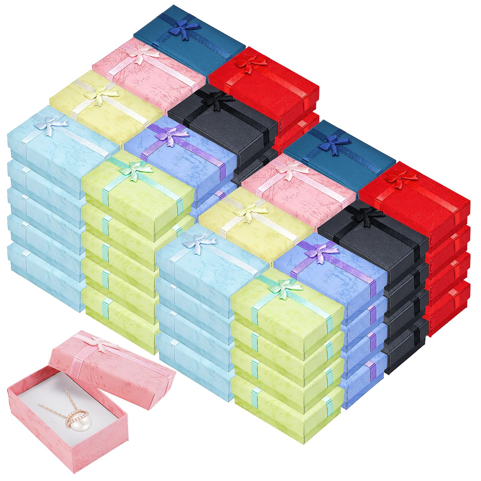 72 Pcs Jewellery Gift Boxes Bulk, 8x5x3 cm Small Cardboard Box with Lids